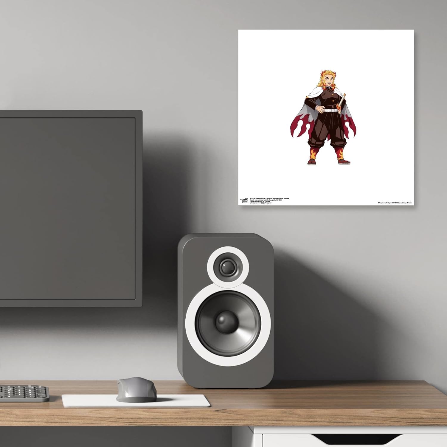 Trends International Gallery Pops Demon Slayer – Arte de pared Kyojuro Rengoku Flame Hashira, versión sin marco, 12 x 12 pulgadas