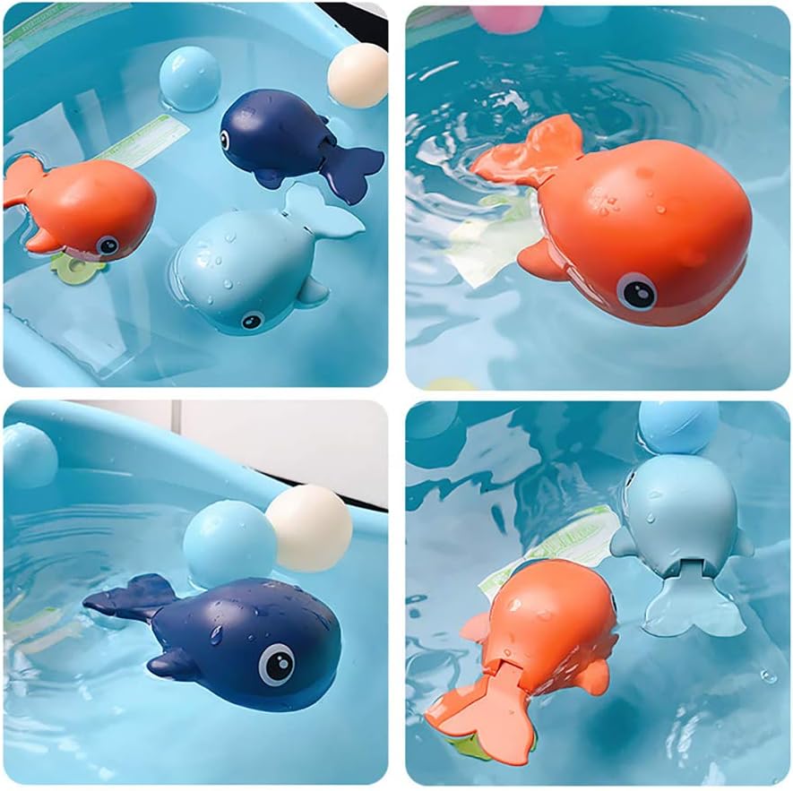 Juguete de baño para niños pequeños Bañera Wind-up Ballena Juguete Mecanismo Natación Ballena Bañera Juguete Agua Juguete (naranja)