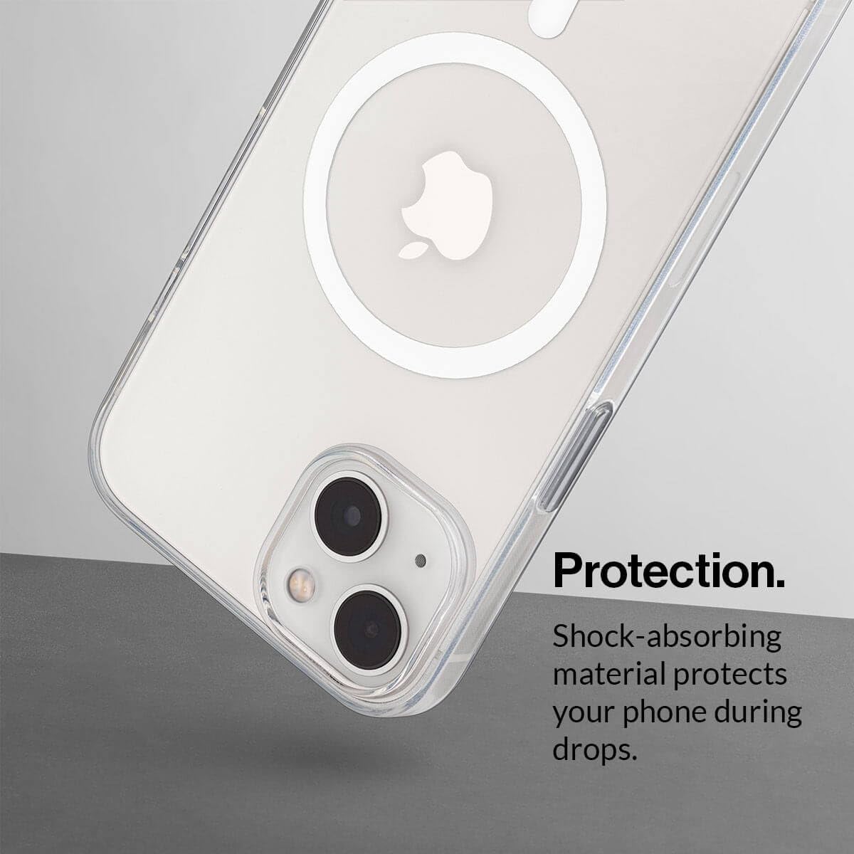 totallee Funda transparente para iPhone 15 con agarre extra, magnética delgada y magnética con imanes integrados (agarre transparente)