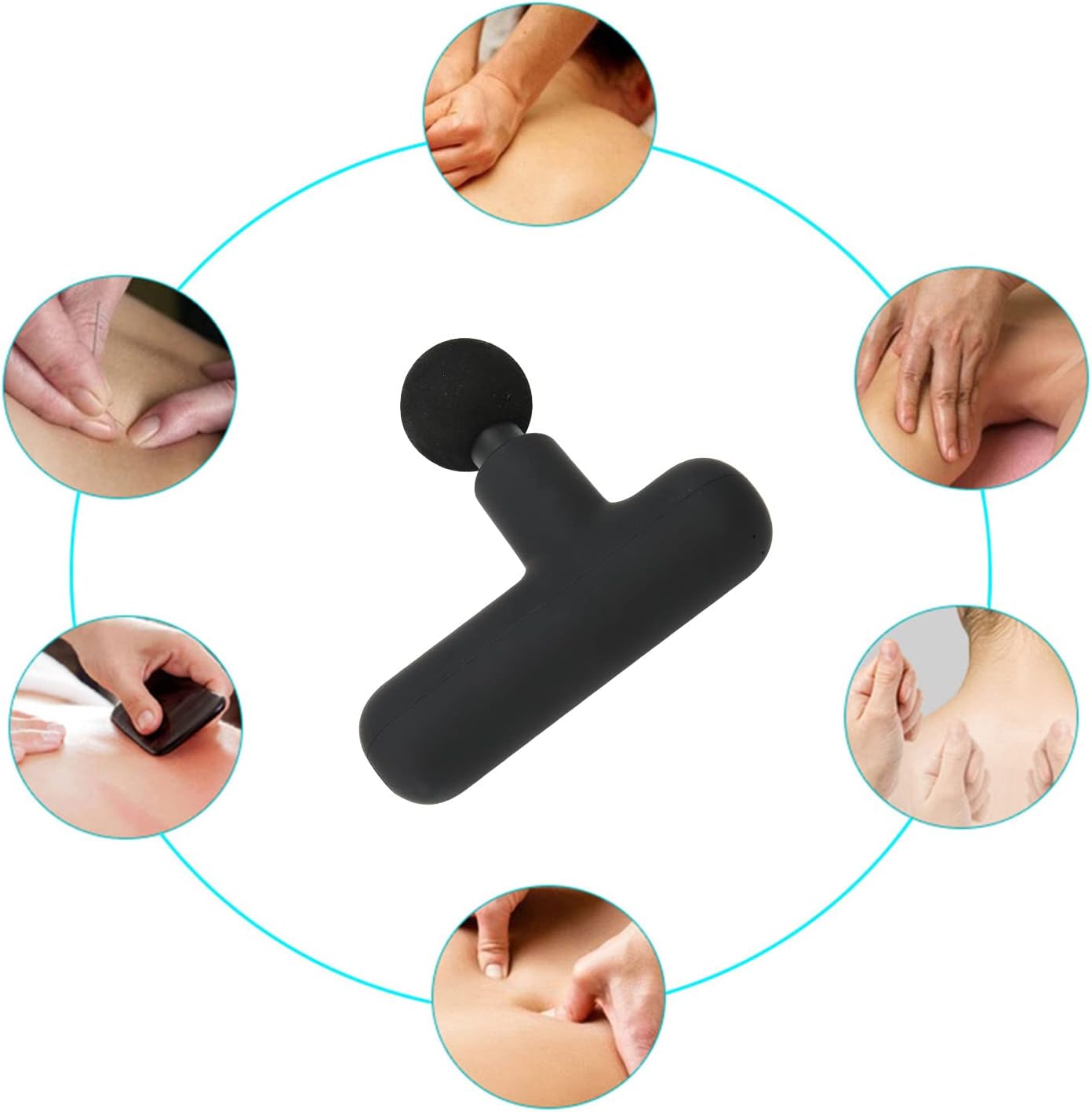 ciciglow Mini masajeador, masajeador muscular de percusión portátil, masajeador de tejido profundo, masajeadores para cuello y espalda, 4