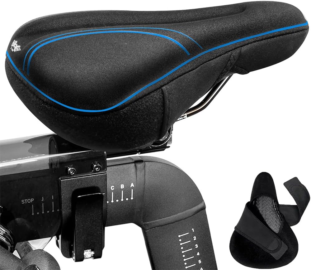 X Wing Funda de asiento de bicicleta acolchada con espuma viscoelástica o gel, sillín de bicicleta suave para hombres y mujeres, cómodo cojín