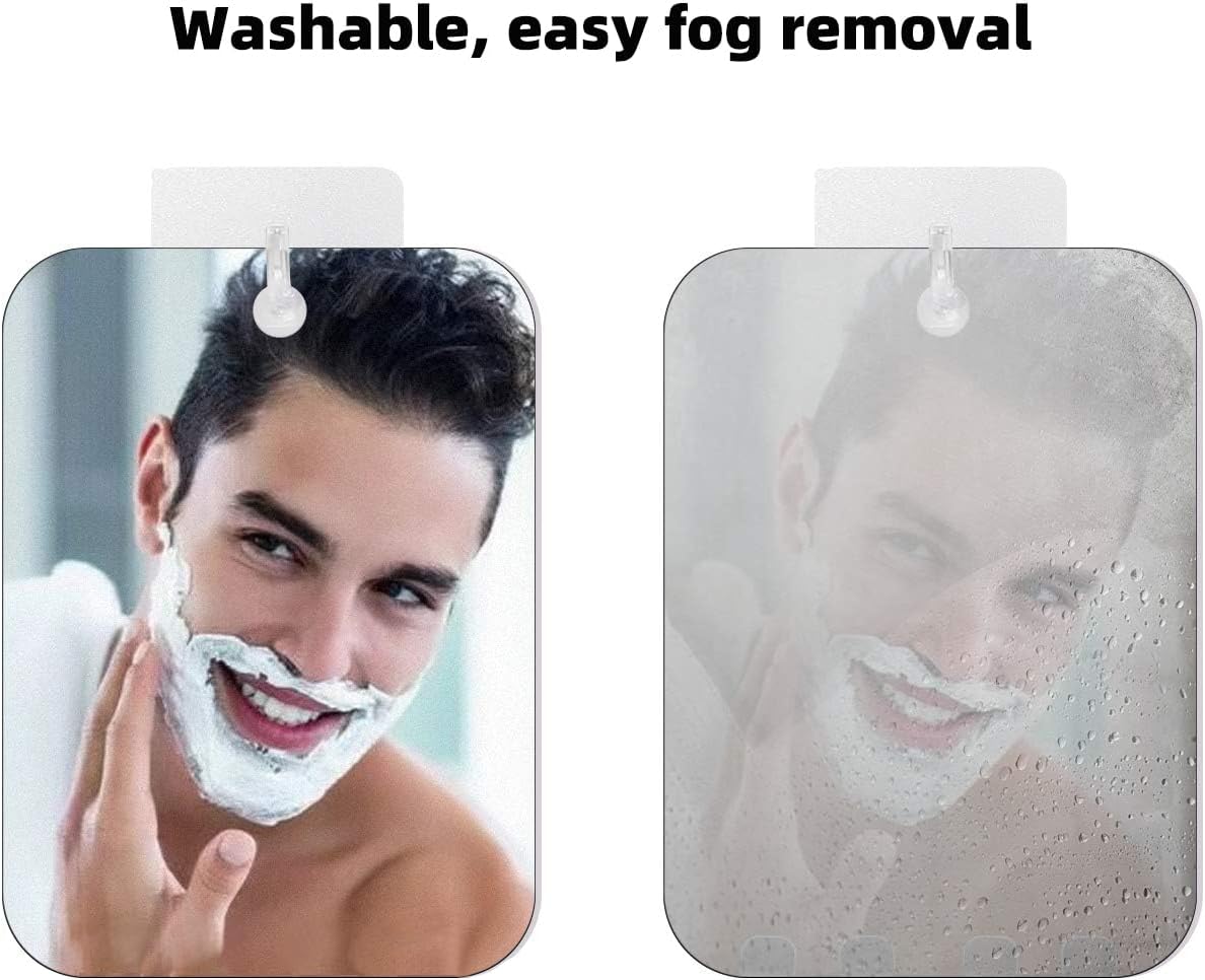 Espejo de ducha sin niebla para afeitarse, espejo antivaho para ducha, baño, tocador, bañera, espejo de ducha resistente a la niebla para hombres y