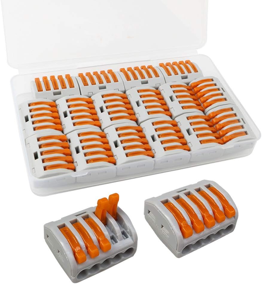 FULARR 16 piezas de tuerca de palanca PCT-215 premium, conectores de cable compacto conductor, conector de cable de empuje de cable de bloque de
