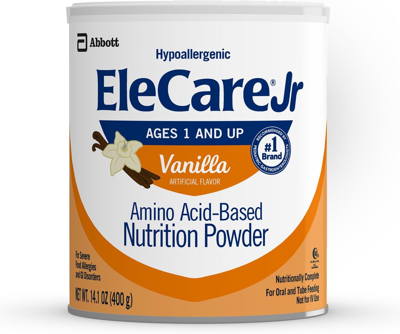EleCare Jr Nutrition en polvo, nutrición completa para mayores de 1 año con alergias alimentarias, polvo nutricional a base de aminoácidos,