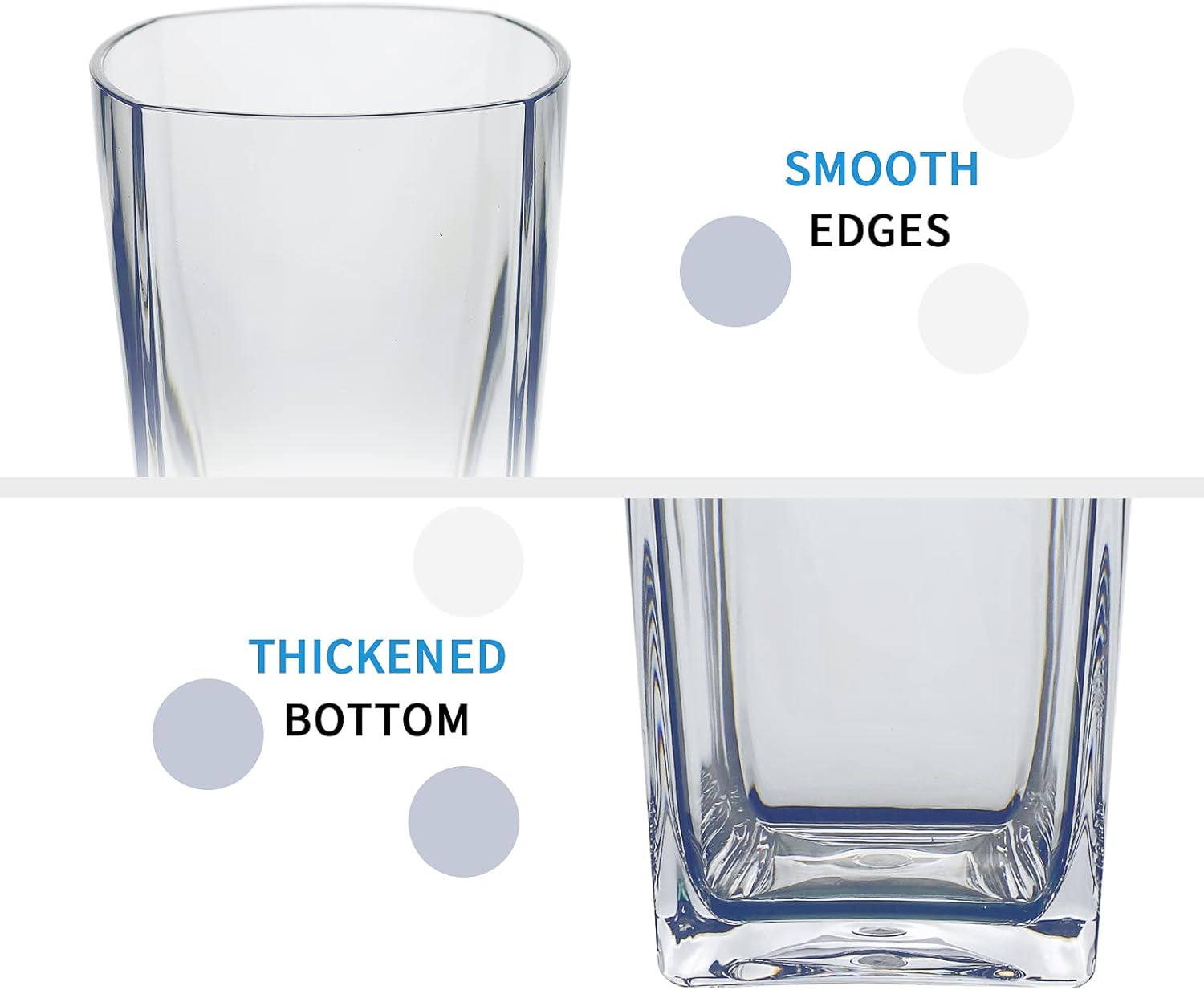 Top-spring Vaso de agua de plástico reutilizable de 20 onzas, vasos transparentes inastillables, sin BPA, juego de 6 (20 onzas, transparente)