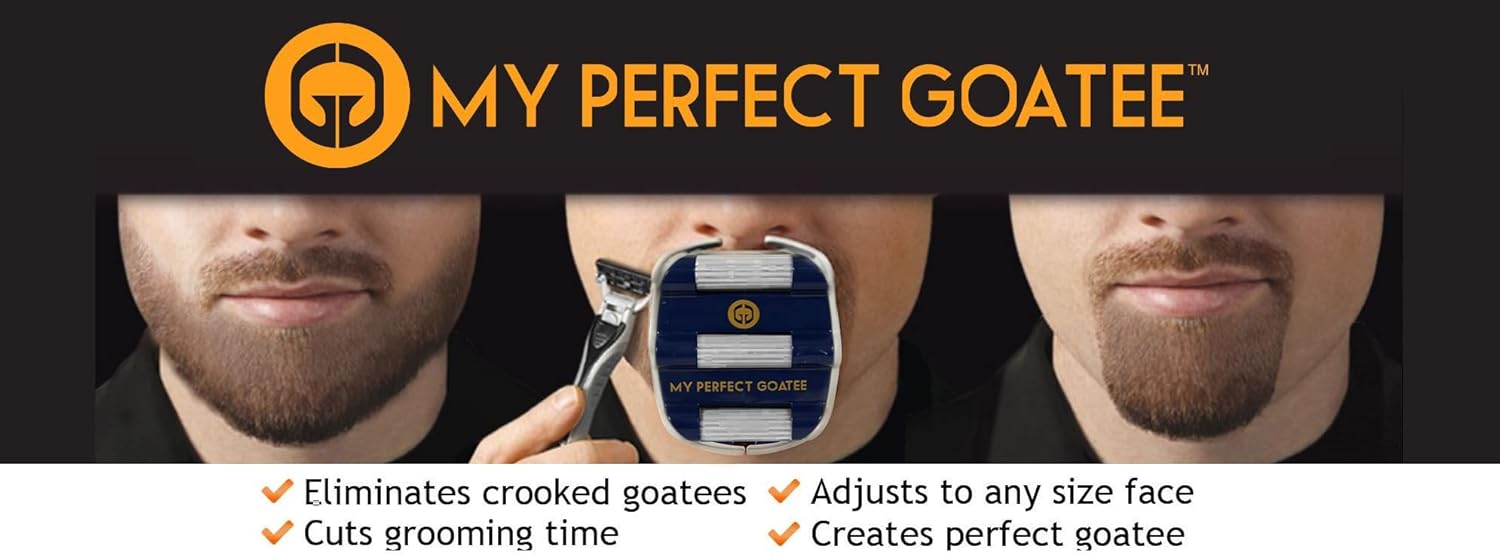 Plantilla de afeitado para hombre, My Perfect Goatee, para crear una barba candado con la forma perfecta, fácil de usar y limpiar, ajustable, se