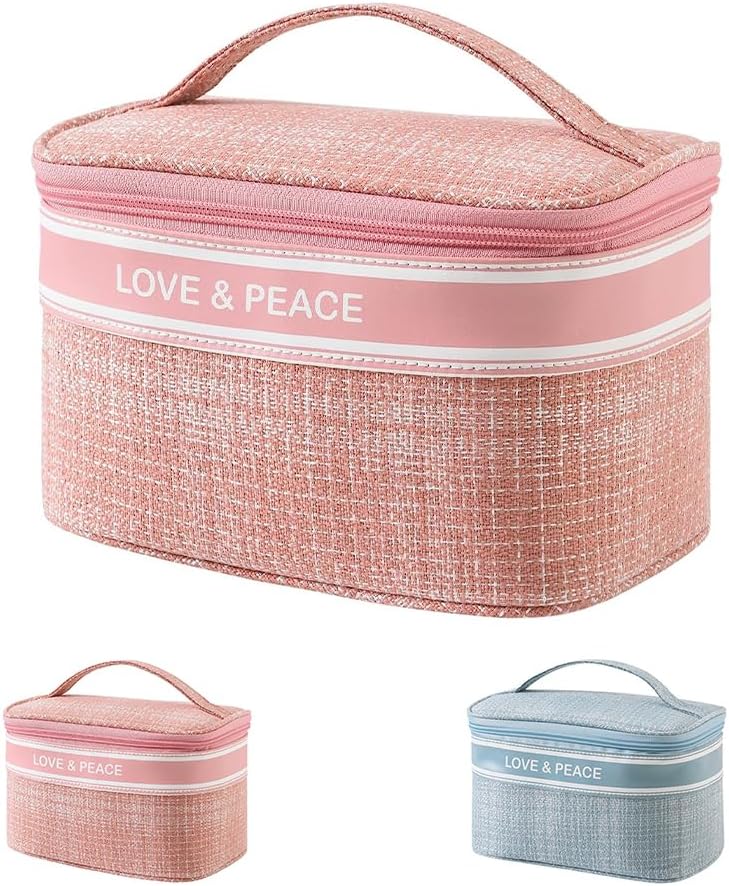 QIOCKTO Estuche de maquillaje, estuche portátil portátil para cosméticos, maletín de fragancia pequeña de moda, bolsa de cosméticos, tela de