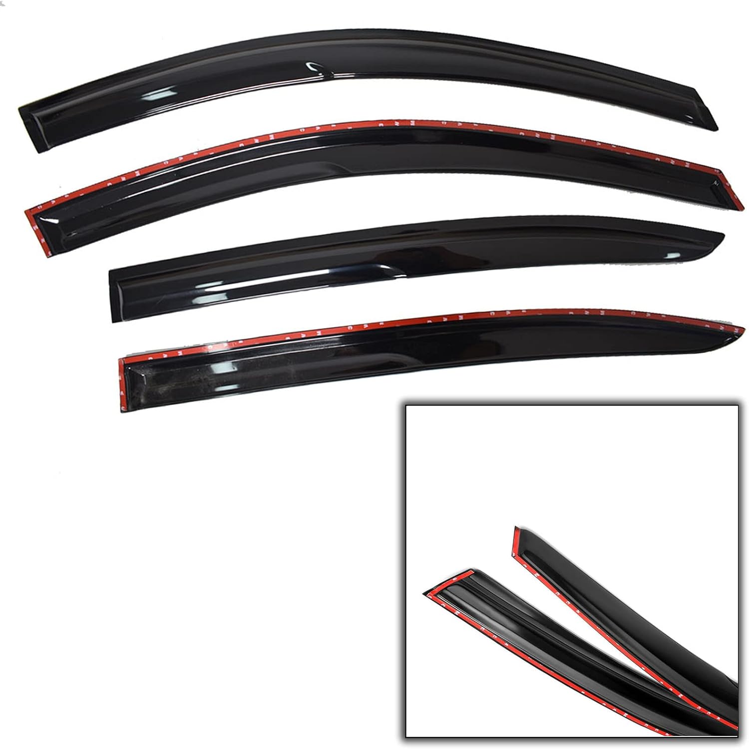 SEBLAFF 4 viseras laterales para ventana lateral, deflectores de sombra de acrílico de repuesto para Accord 2008-2012