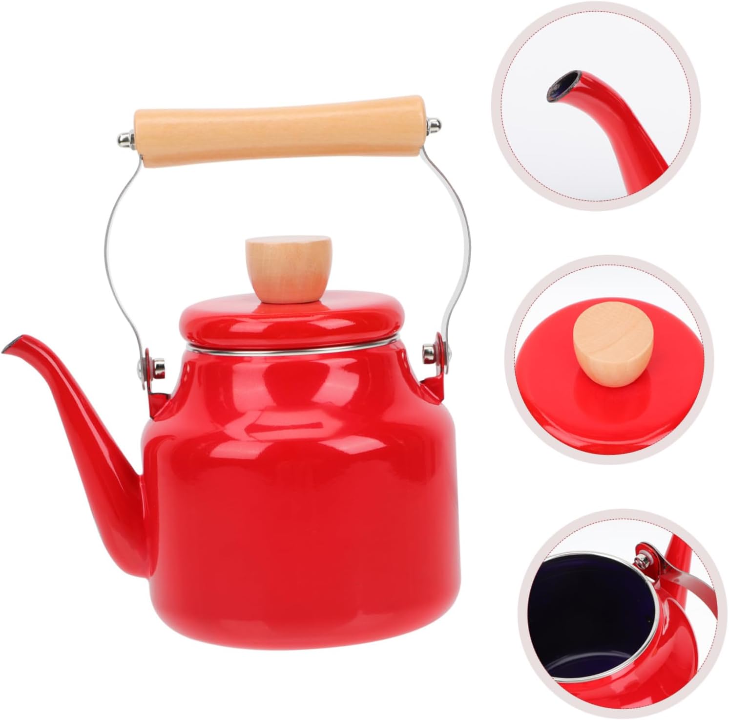Olla de café esmaltada de acero inoxidable cafetera retro cafetera de acero inoxidable jarra de agua de acero inoxidable hervidor de agua de esmalte