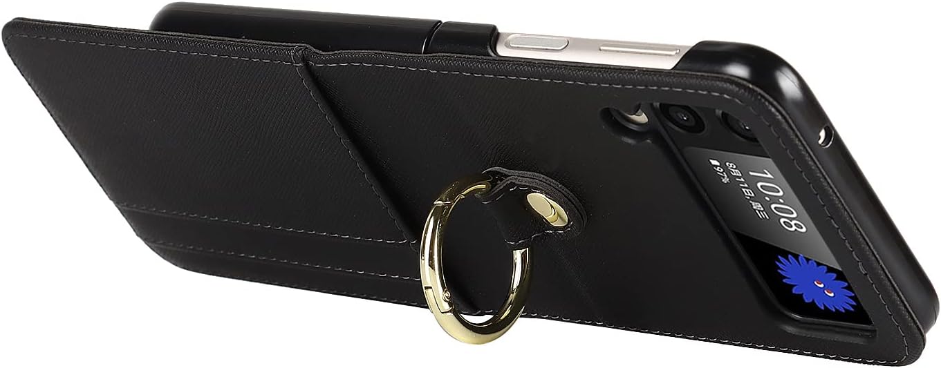 LBYZCASE Funda para Galaxy Z Flip 4 5G, Samsung Z Flip 4 (2022), funda de piel tipo cartera, cordón ajustable cruzado duradero, ranuras para