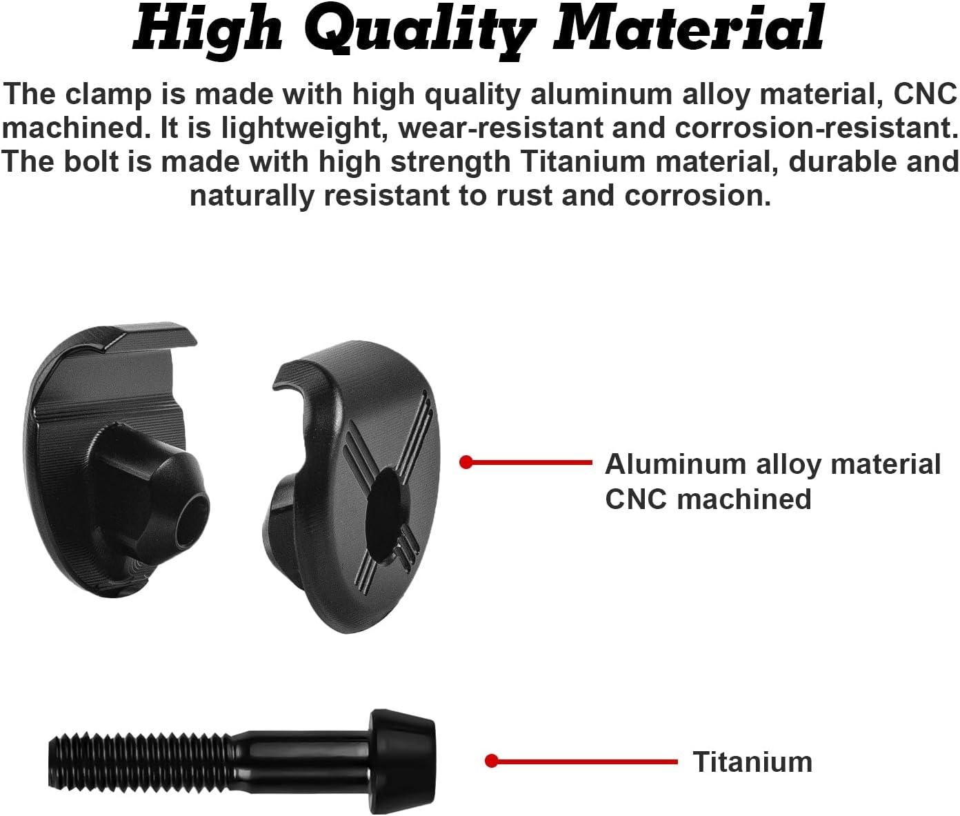 Xotic Tech – Abrazadera de oreja para tija de sillín de bicicleta, 7 x 10 pulgadas, perno para carril ovalado de carbono compatible con TREK Madone