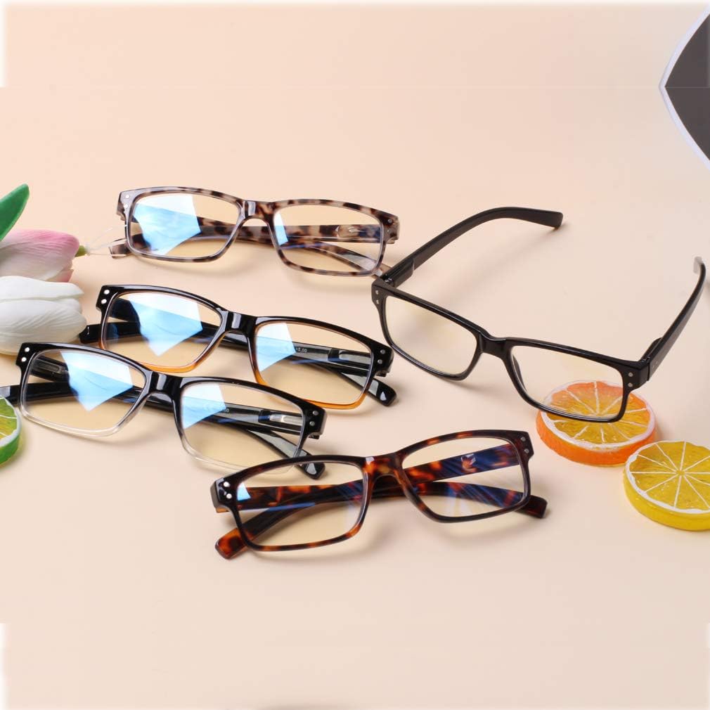 NORPERWIS Gafas de lectura con bisagra de resorte para mujeres y hombres, anteojos cuadrados con bloqueo de luz azul