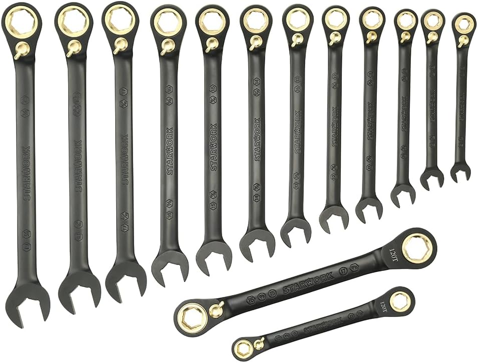 TRUE MECHANIC Juego de herramientas mecánicas de 305 piezas, 120T, llave de trinquete reversible 2 en 1, juego métrico profesional