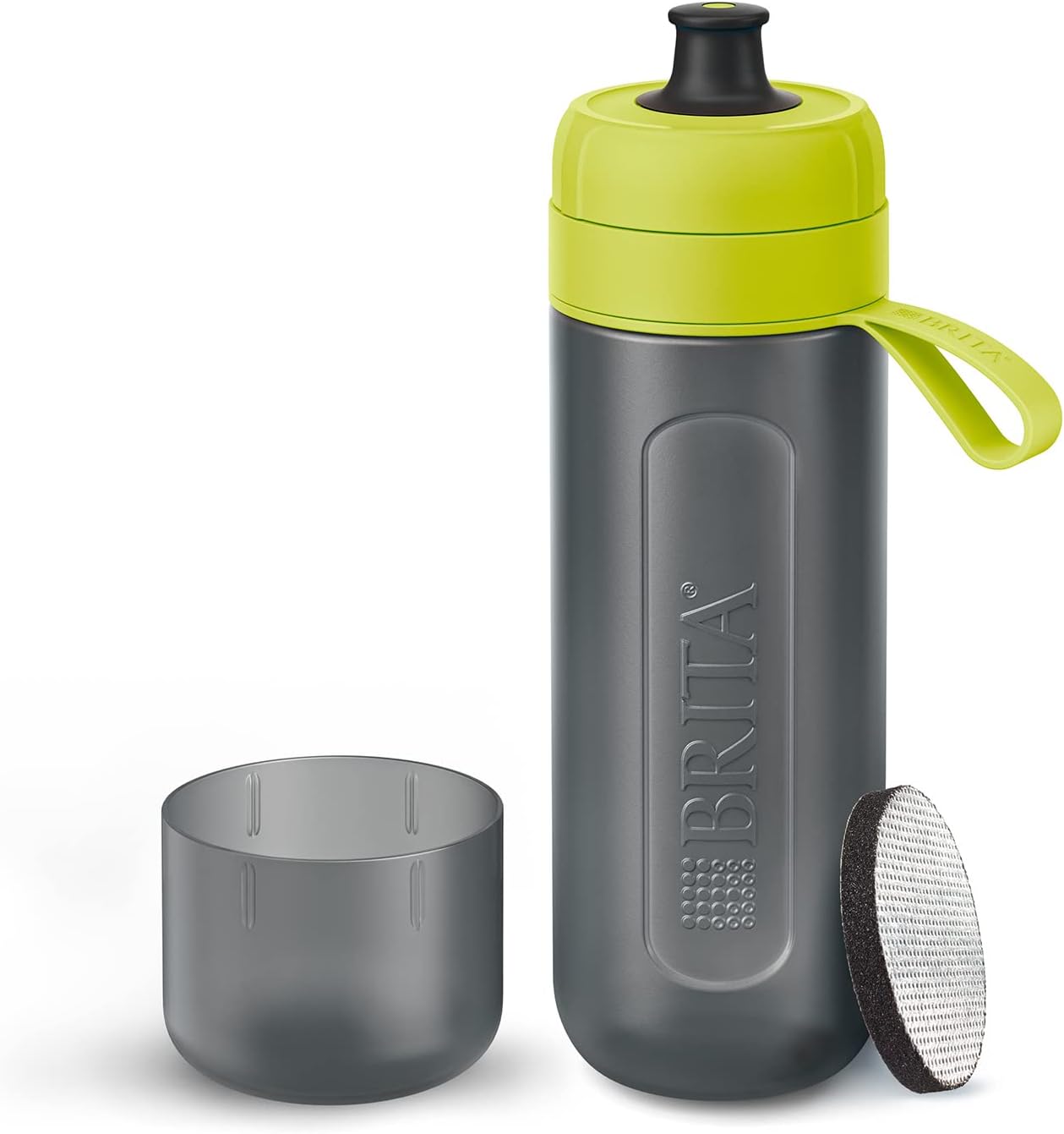 BRITA Botella con filtro de agua activa, reduce el cloro y las impurezas orgánicas, libre de BPA, Lima, 20.3 fl oz