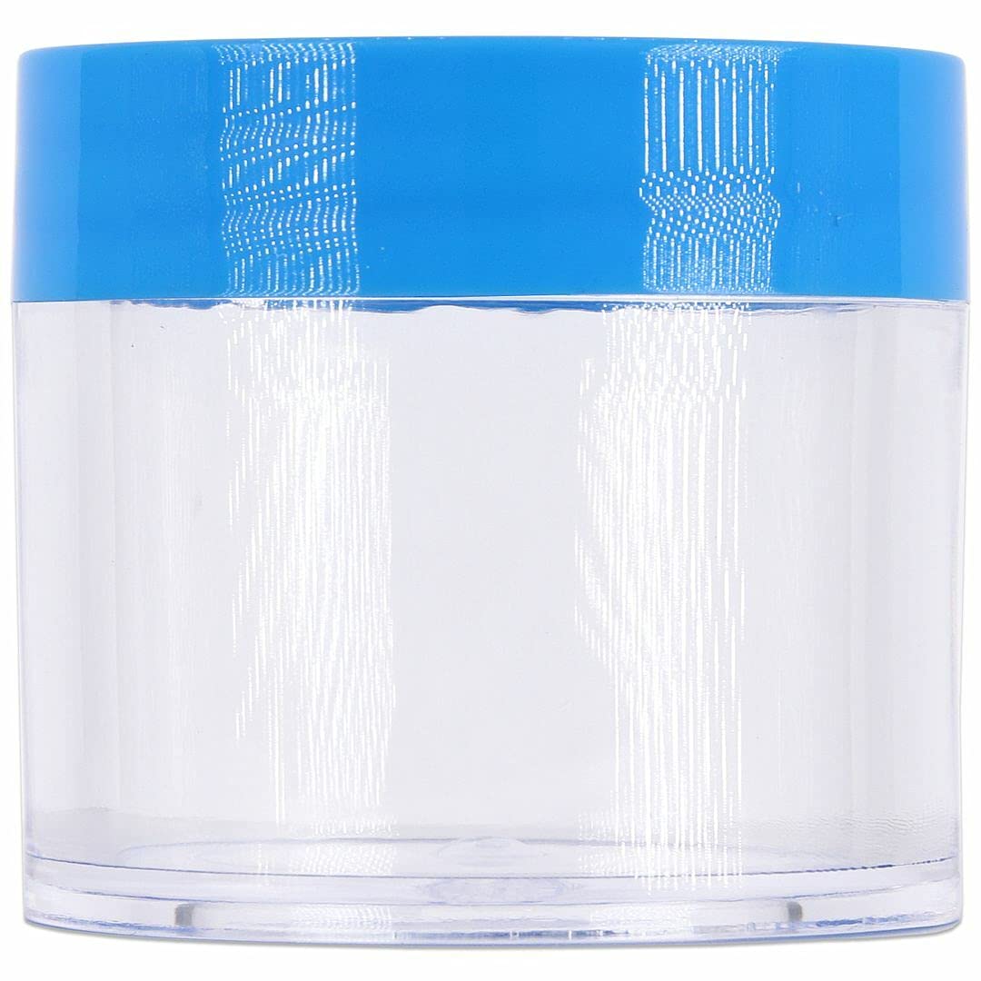 Beauticom 1.06 oz1.0 fl oz (1 fl. oz.) Tarros plásticos transparentes de doble pared a prueba de fugas con tapas superiores planas para cremas,