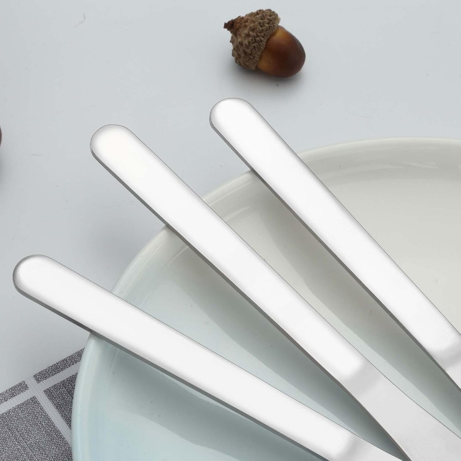 Juego de cuchillos de mesa de 12 piezas, juego de cuchillos de mesa de 8.1 pulgadas, cuchillo de mantequilla duradero, cuchillo de cena de acero
