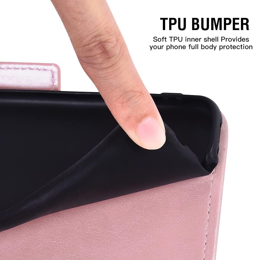Funda compatible con OnePlus 9 OnePlus9 5G y protector de pantalla de vidrio templado, funda abatible para tarjetas de crédito, fundas para teléfono