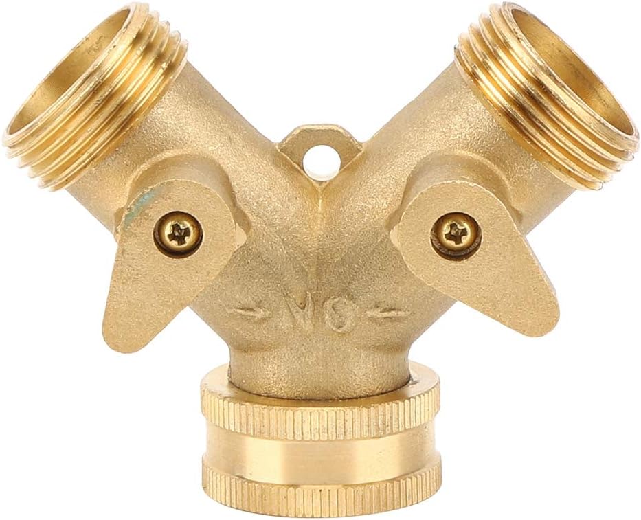 Fydun 34 I 2Way Garden Hose Splitter Garden B Water Connector with Valve US Standard 34 I 2Way Garden for Family