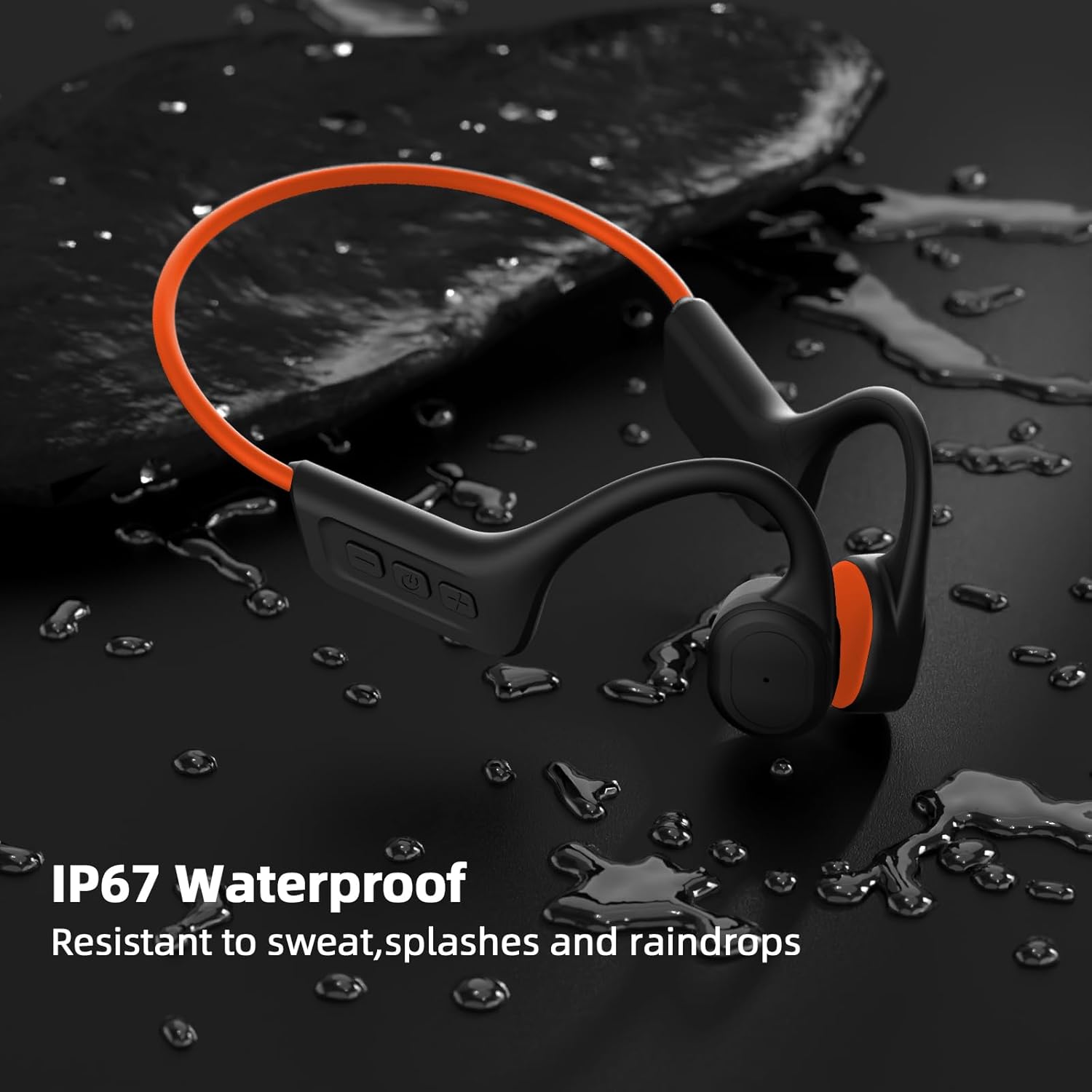 Auriculares de conducción ósea, IPX7 impermeables inalámbricos deportivos, auriculares abiertos Bluetooth 5.3 con micrófono, tiempo de reproducción