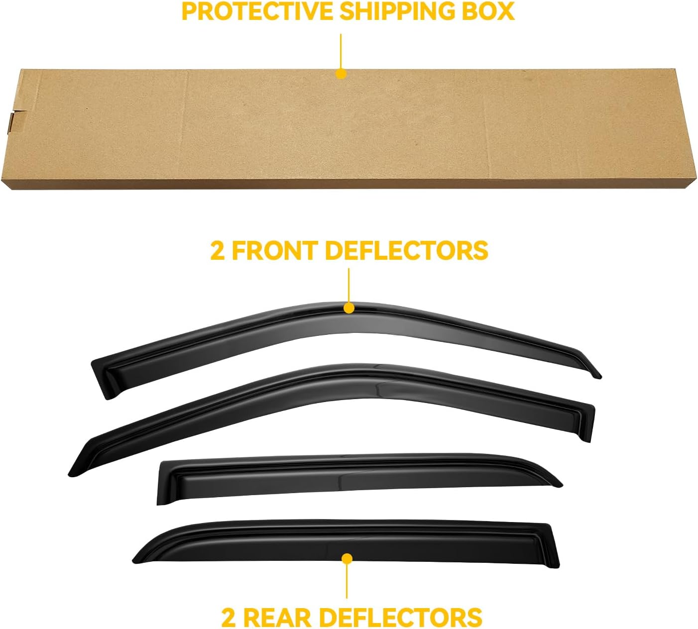 Viseras de ventana para Dodge Ram 1500 Crew Cab 2009-2018, protectores de lluvia, protector de ventilación, deflector de sombra humo oscuro