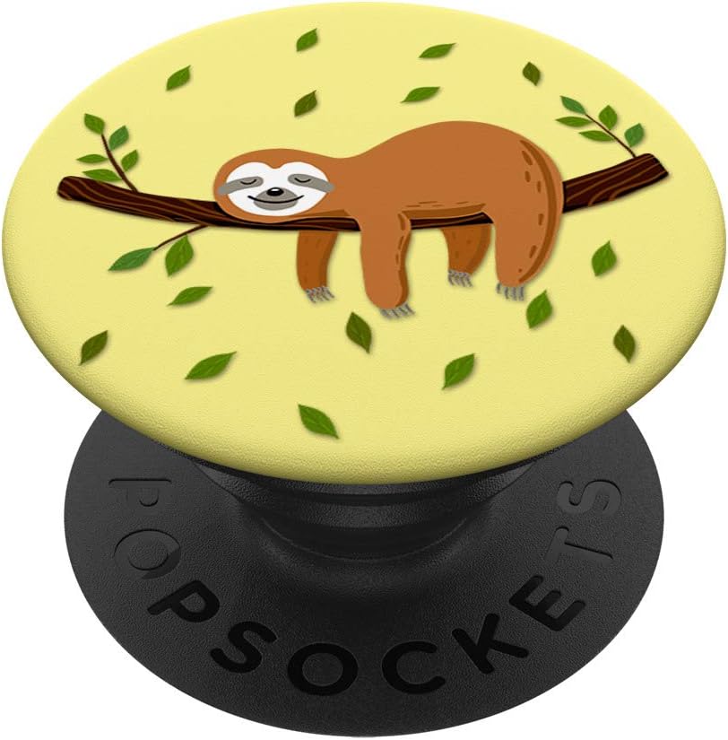 Perezoso Regalo Perezoso Animal Fondo Blanco Bebé Perezoso Corazón PopSockets Agarre y Soporte para Teléfonos y Tabletas