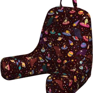 Ambesonne Cojín de lectura espacial con bolsillo trasero, diseño cosmos con estrellas fugaces y coloridos lunares, naves espaciales alienígenas de Ambesonne Cojín de lectura espacial con bolsillo trasero, diseño cosmos con estrellas fugaces y coloridos lunares, naves espaciales alienígenas de
