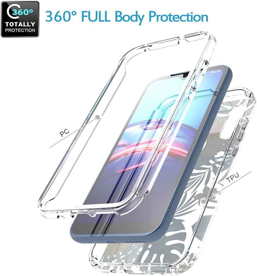 Funda para Moto E 2020, Motorola E 2020 para niñas, bonita funda floral de TPU transparente a prueba de golpes, funda protectora para Motorola Moto