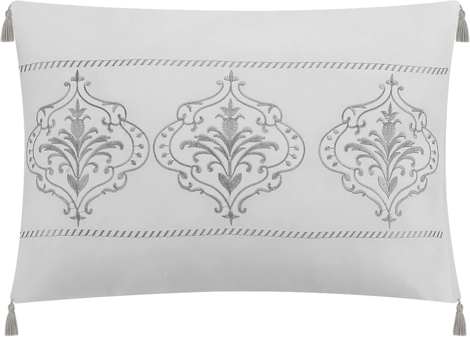 New York & Company Artista – Juego de edredón de 5 piezas de mezcla de algodón jacquard con diseño geométrico, fundas de almohada decorativas