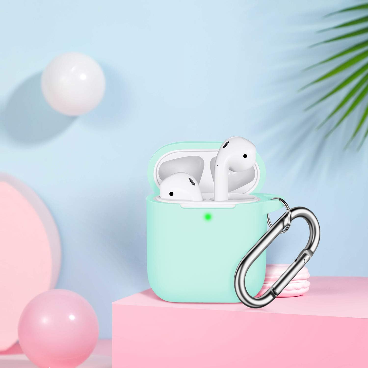 Funda para AirPods con llavero, protección completa, de silicona, accesorios para AirPods, funda para chicas con estuche de carga inalámbrico para