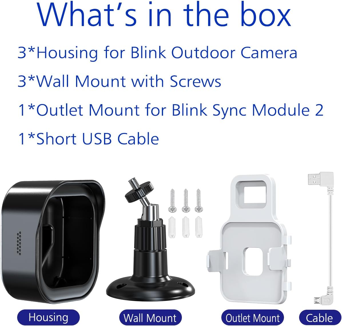 Soporte de pared Blink Outdoor para 4 cámaras, carcasa protectora resistente a la intemperie y montaje ajustable de 360 con soporte Blink Sync