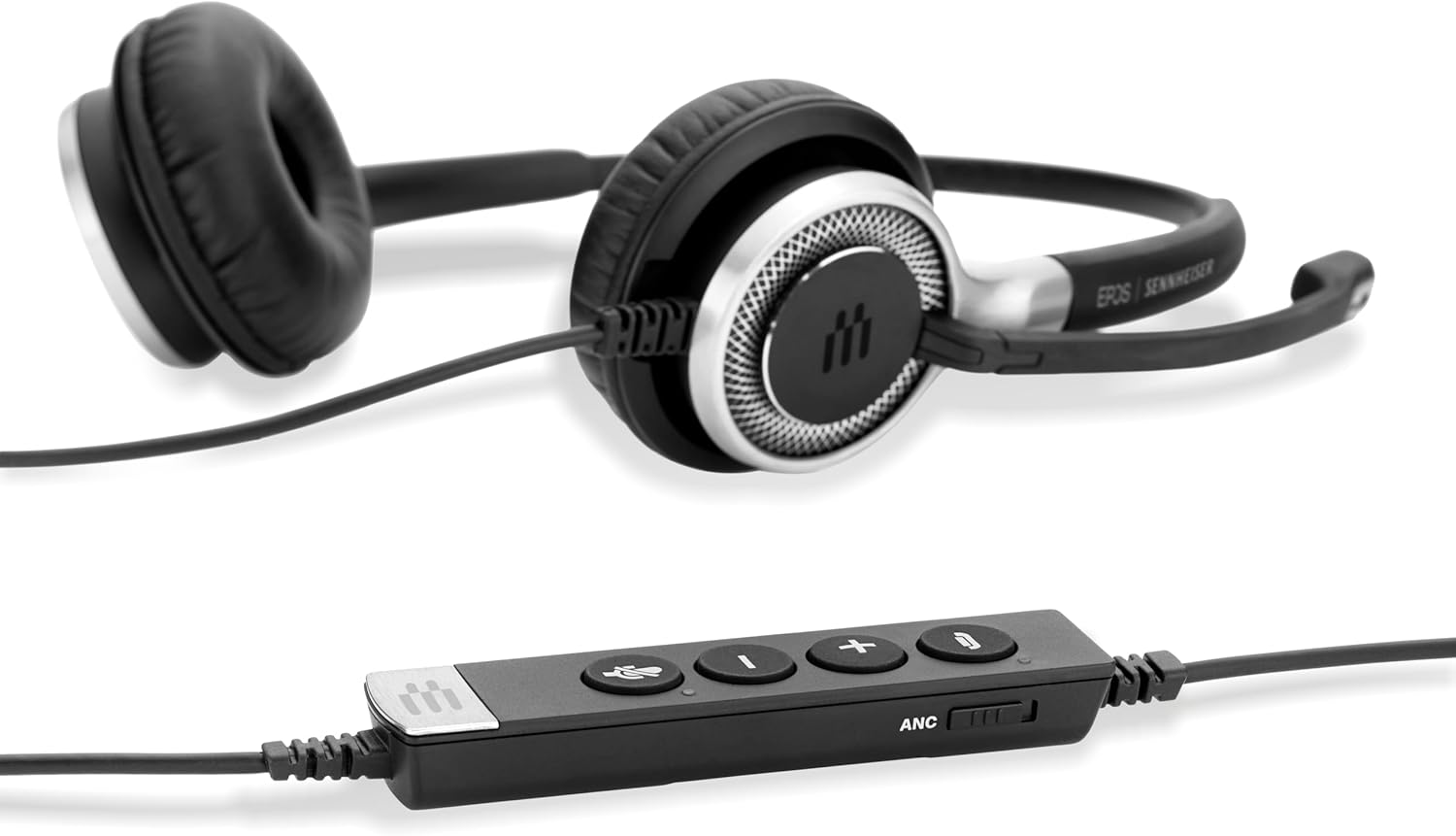 Sennheiser SC 660 ANC USB (508311) – Auriculares de doble cara (binaurales) para negocios  para Skype Empresarial  con sonido HD, micrófono de