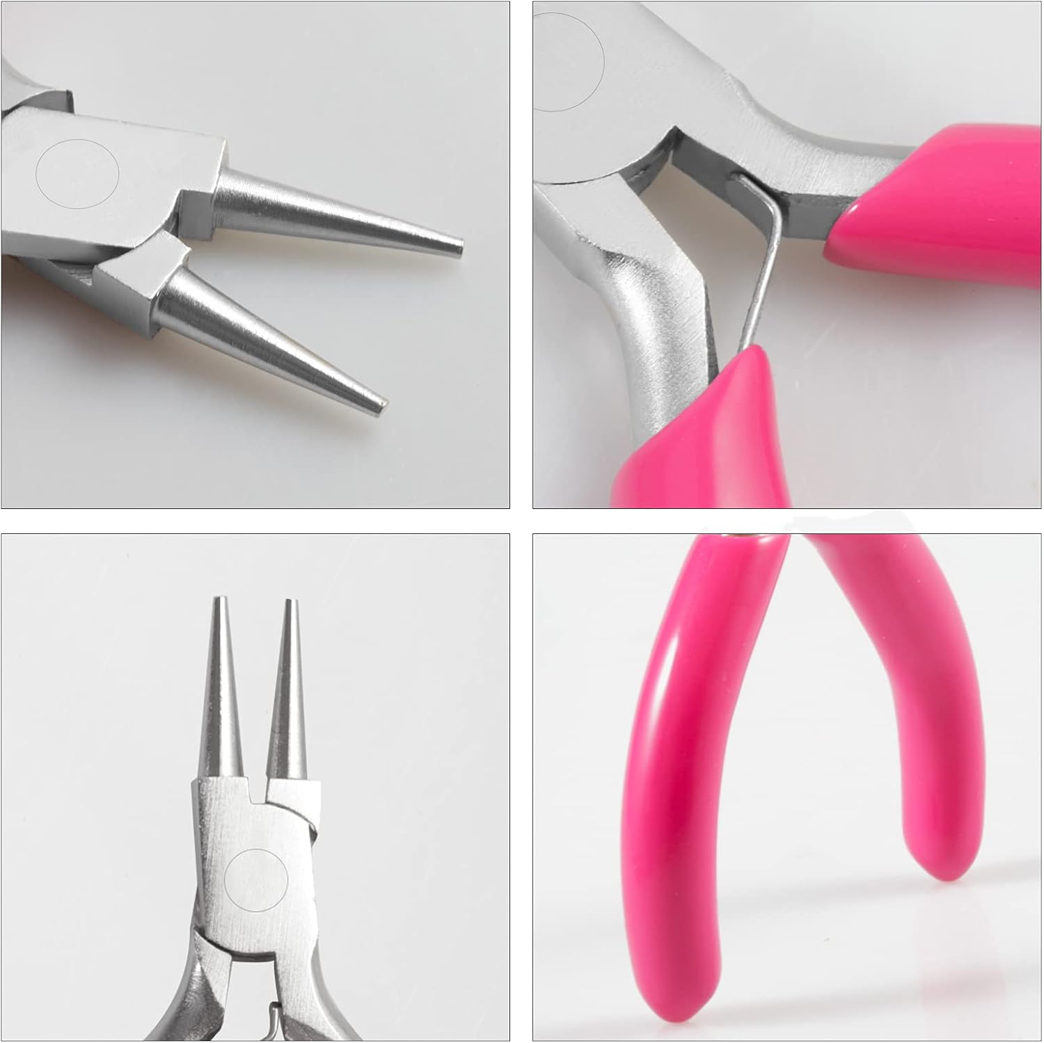 LEONTOOL Alicates de punta redonda de 3 pulgadas, alicates de alambre para hacer joyas, mini alicates para suministros de fabricación de joyas