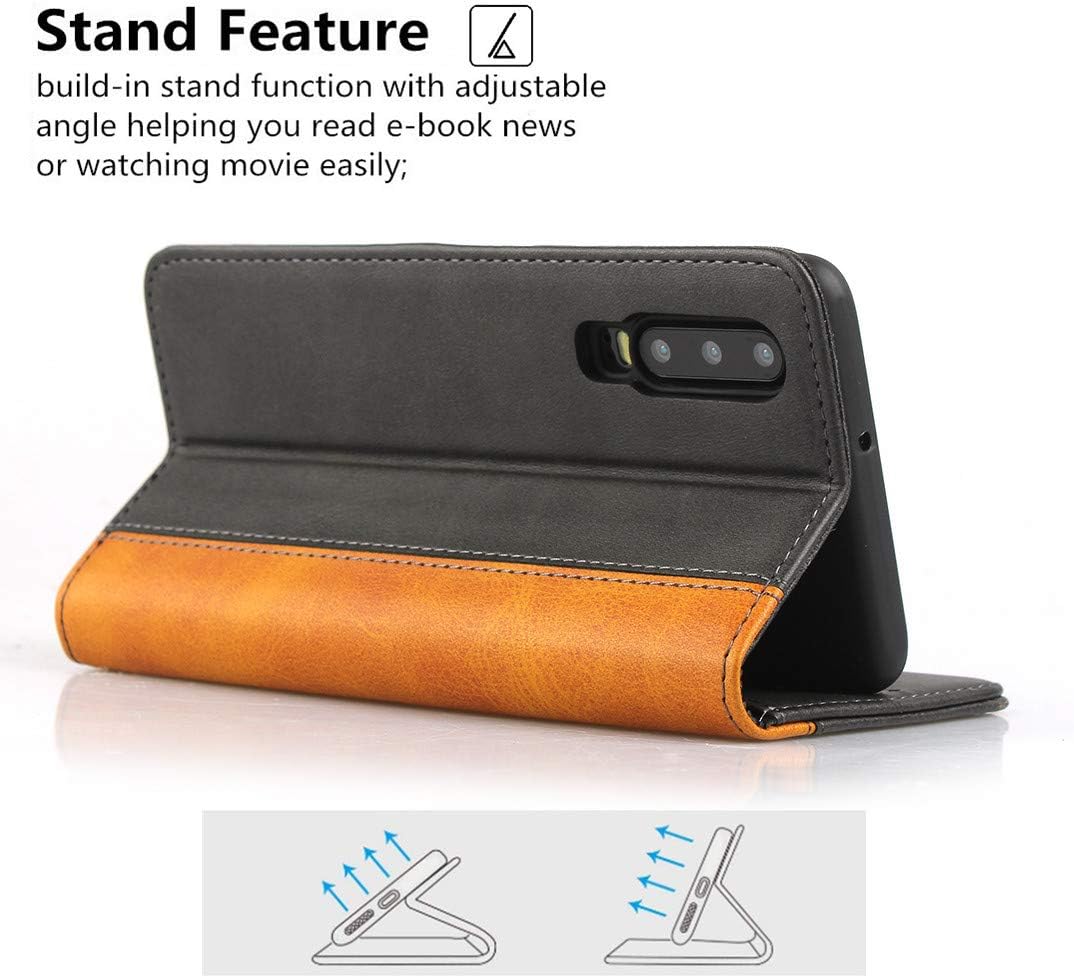 iCoverCase Compatible con Huawei P30 – Funda tipo cartera de piel sintética de alta calidad, con ranuras para tarjetas, soporte para tarjetas, funda