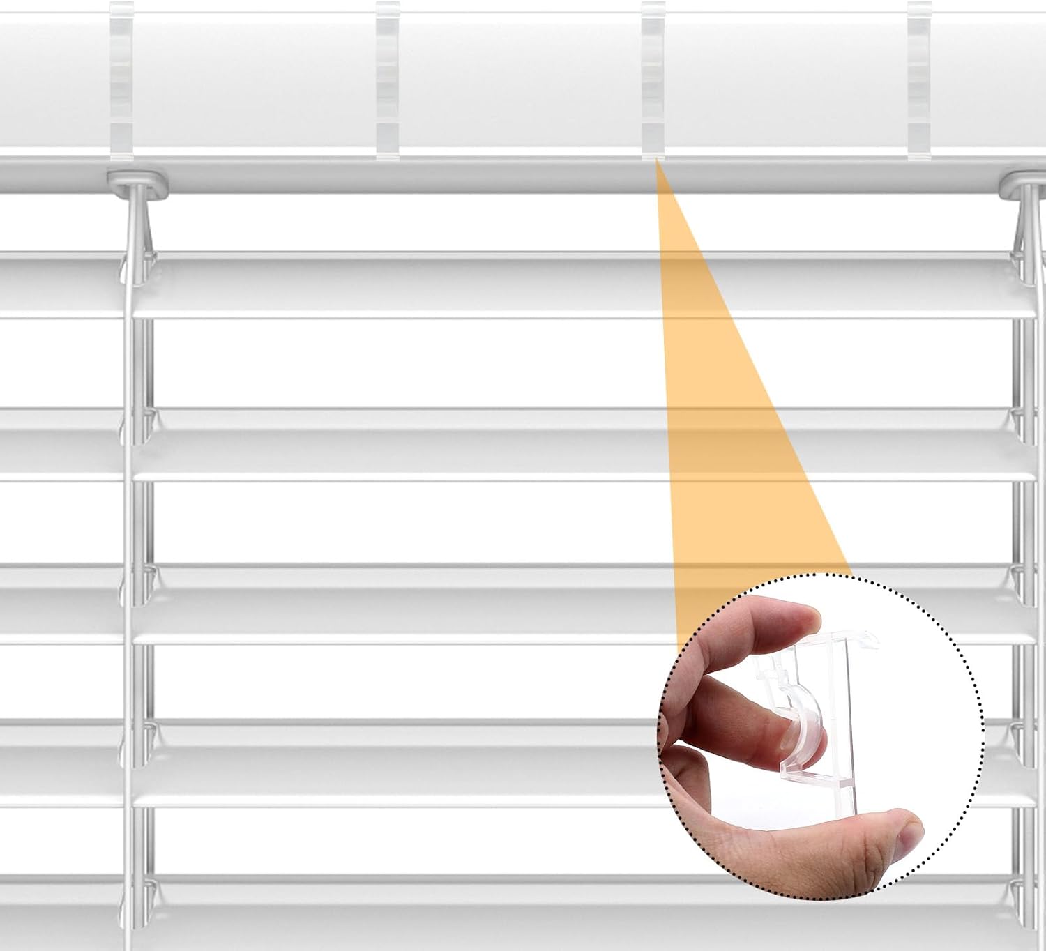 24 clips de cenefa de 2 pulgadas, clip oculto de plástico transparente para cenefa de ventana, piezas horizontales de imitación y madera para