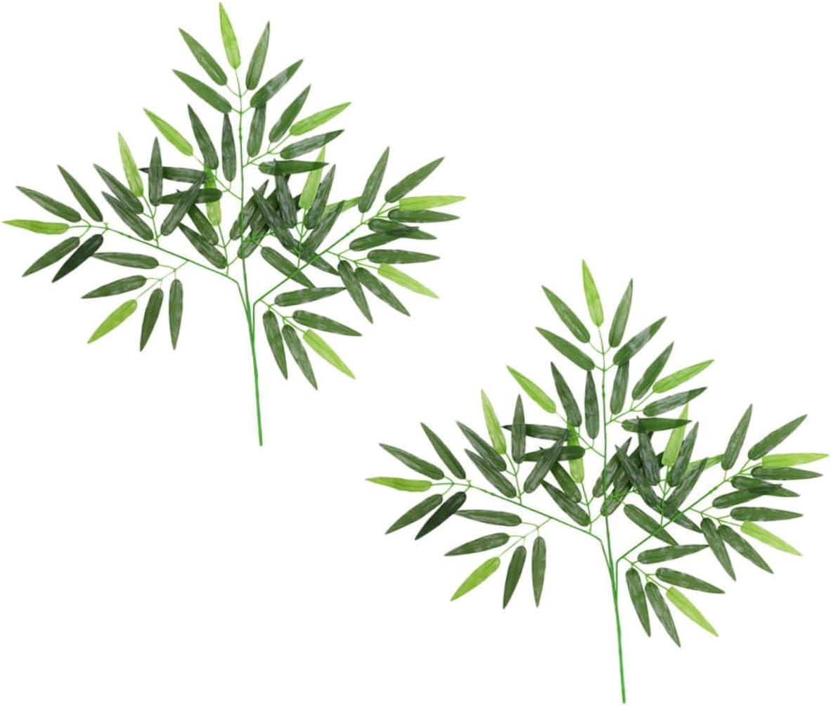 Abaodam 2 piezas de hojas de bambú artificiales de bambú de utilería decorativas de bambú simulación decoración de plantas guirnalda hojas