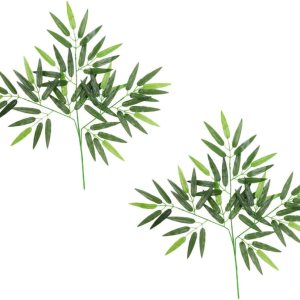 Abaodam 2 piezas de hojas de bambú artificiales de bambú de utilería decorativas de bambú simulación decoración de plantas guirnalda hojas Abaodam 2 piezas de hojas de bambú artificiales de bambú de utilería decorativas de bambú simulación decoración de plantas guirnalda hojas