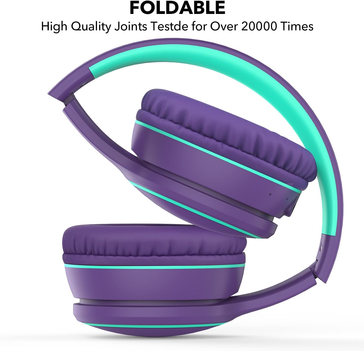 RORSOU B10 – Auriculares inalámbricos en la oreja, ligeros y plegables con graves profundos con micrófono, tiempo de reproducción de 50 horas,