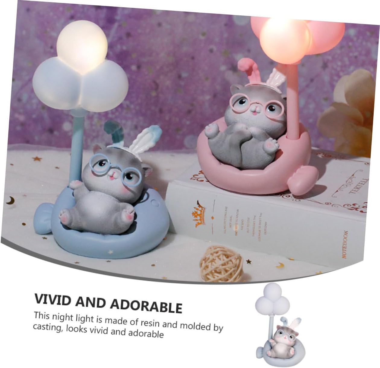 Holibanna Decoración de mesa con luz nocturna de gato, decoración para tartas, luces nocturnas para niños, decoración de escritorio, decoración