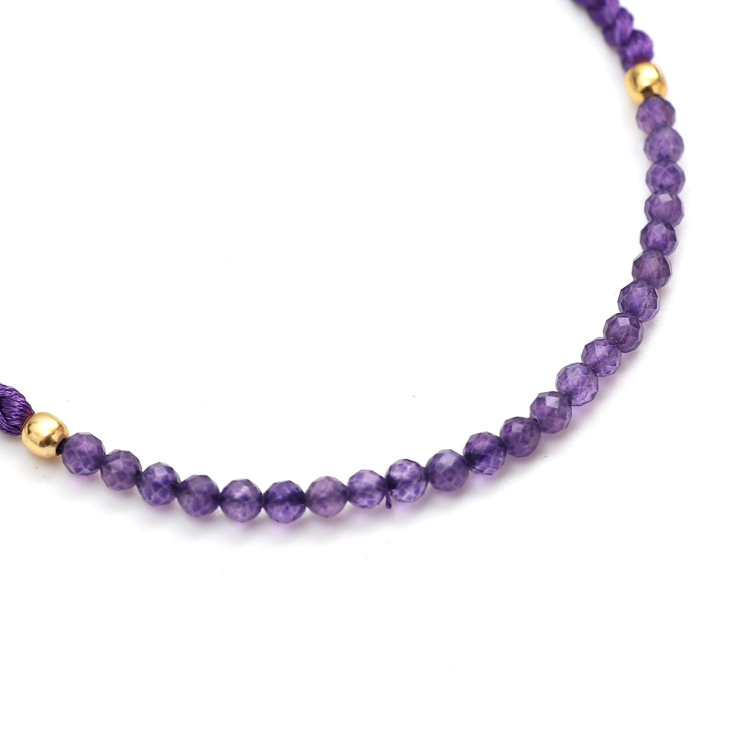 Gempires Mother’s Day Gift Natural Purple Amethyst Braided Bracelet, February Birthstone Bracelet, Gemstone Bracelets Gift For Women (Amethyst)