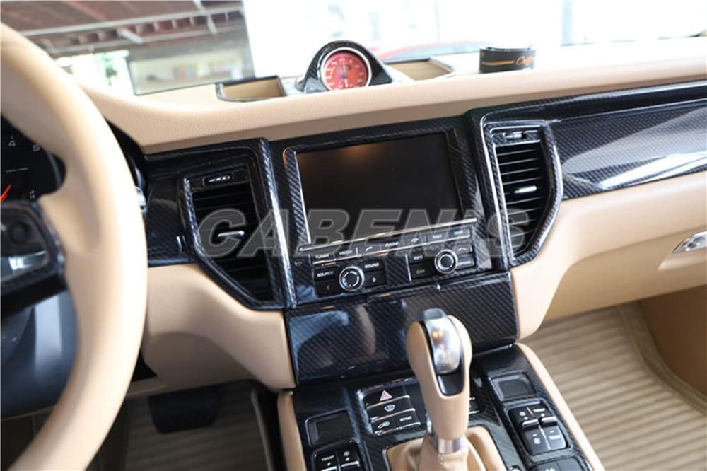 Consola central interior navegación GPS y panel de CD para accesorios Porsche Macan 2014-2016, borde de panel de control de plástico ABS, decoración
