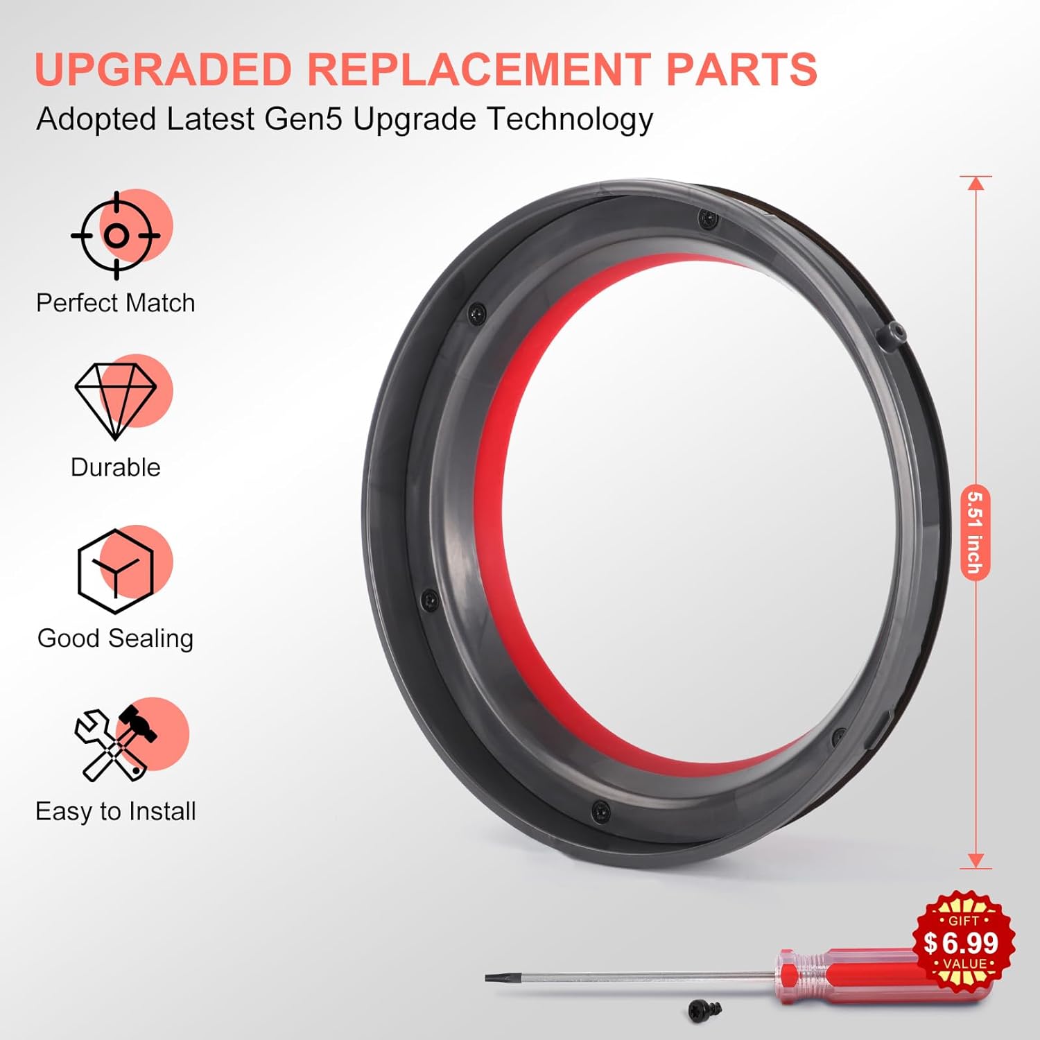 Repuesto para anillo de sellado y filtro de contenedor de polvo Outsize SV16 SV29 compatible con Dyson Outsize V11AbsolutePlusGen 5Extra 970423-01