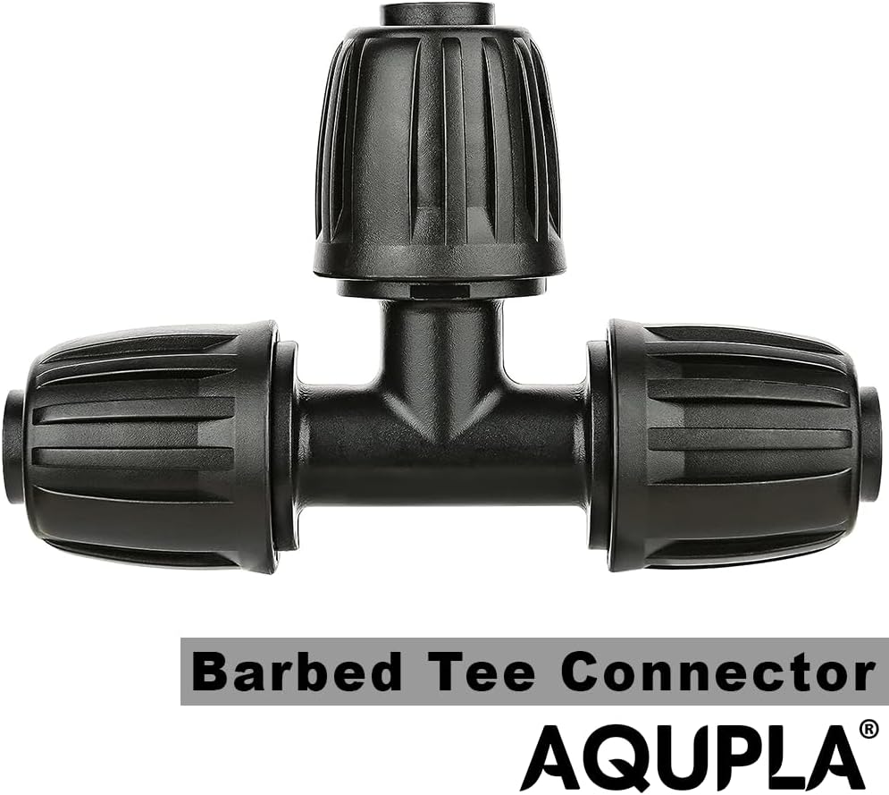 Accesorios de riego por goteo de 12 pulgada, conectores en T de púas para Rain Bird, Orbita, tubo de riego por goteo, 10 unidades