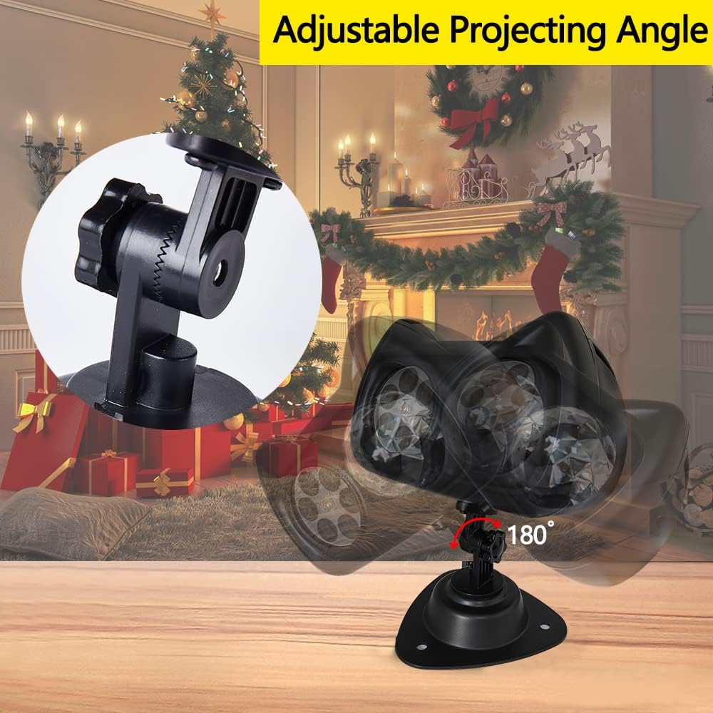 FCXJTU Proyectores LED 2 en 1 de copos de nieve de Navidad con 96 efectos HD, patrones de ondas oceánicas 3D, temporizador de control remoto