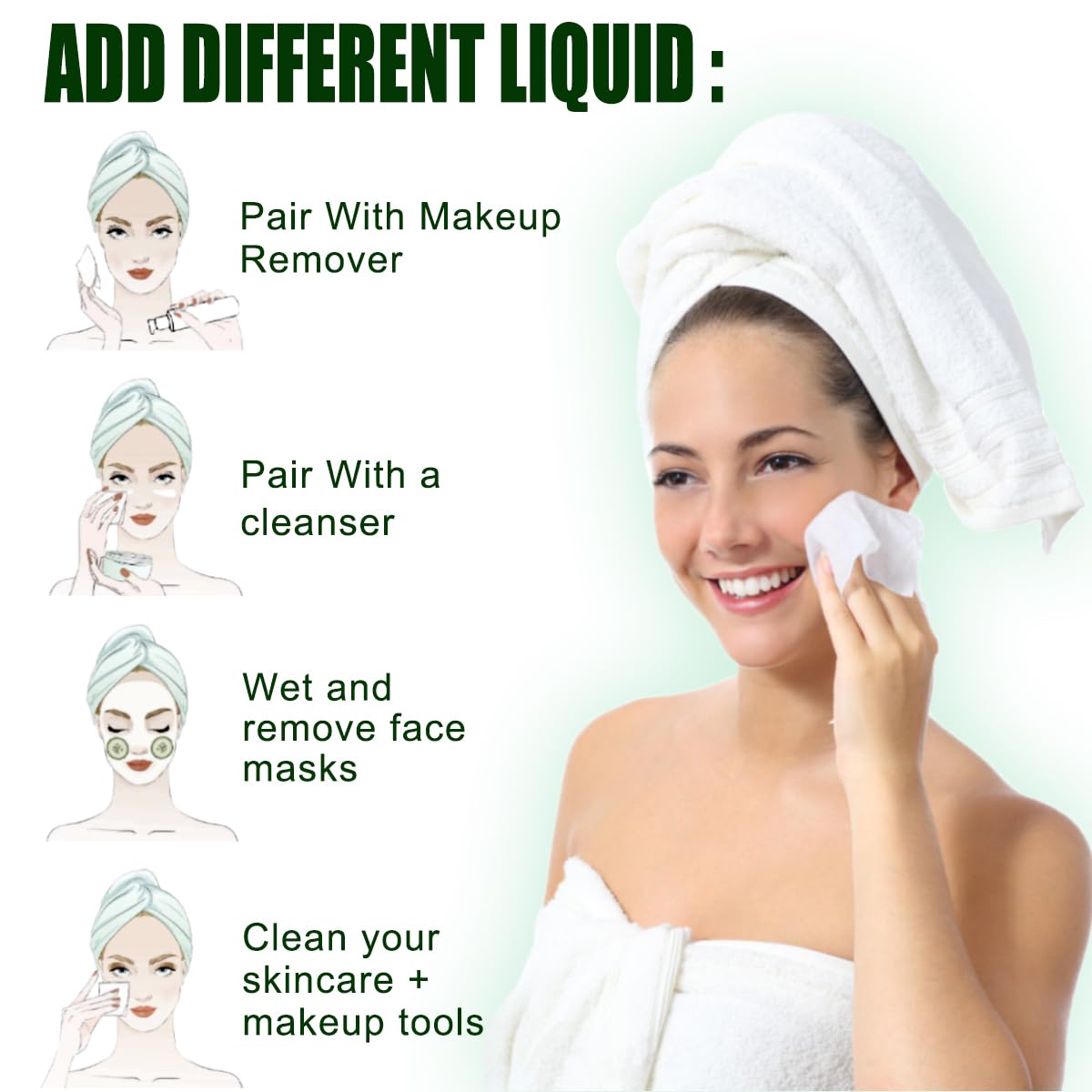 Fancyou Clean Towels XL 50 unidades, toalla facial desechable ultrasuave, paño grueso para la cara, toallitas secas grandes para desmaquillante,