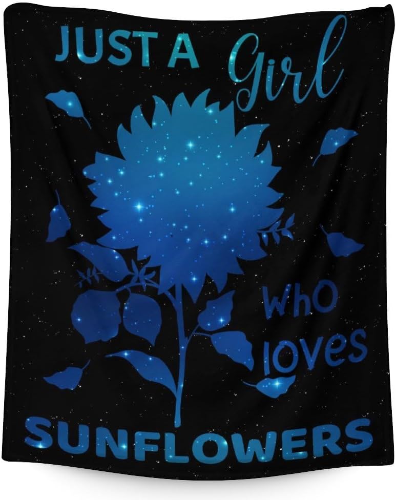 Manta de girasol para regalar  Manta estética de 50 x 60 pulgadas para mujeres y niñas, manta negra de felpa suave para cama, sofá, sofá