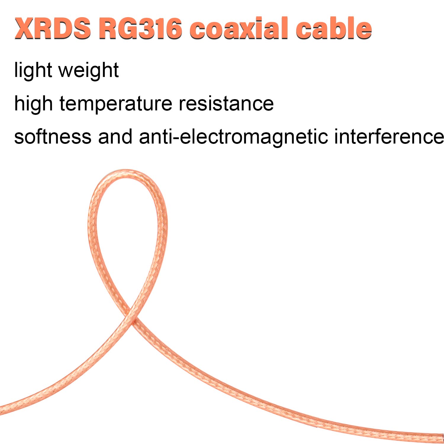 XRDS -RF Cable SMA de 1 pie, macho SMA a mamparo hembra SMA RG316 SMA Cable de extensión para 4G LTE Router celular SDR USB Dongle receptor (2