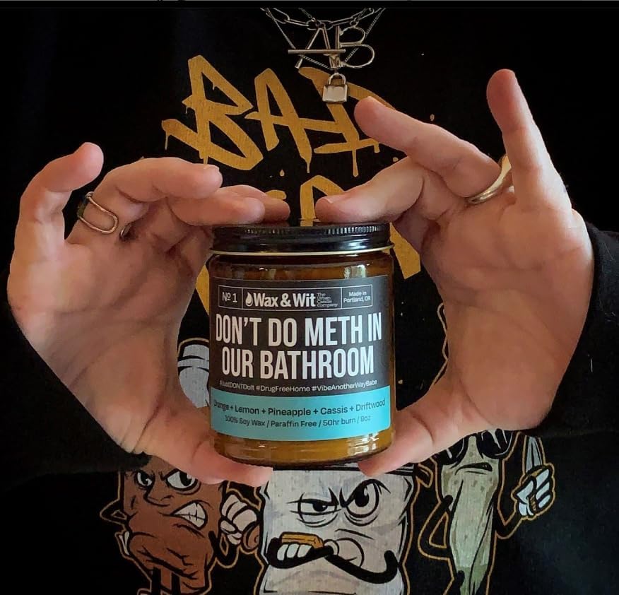 Vela de café, vela de soja Dont Do Meth, regalo de vela de soja para mujeres y hombres, vela humorística de cera de soja, ideal para inauguración de