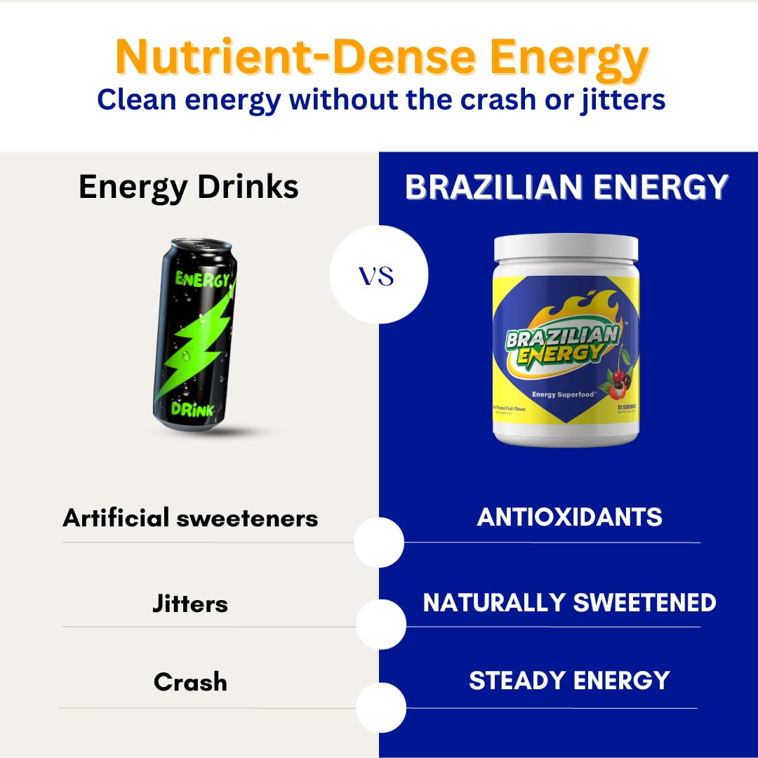 Superalimento de Guaraná Energy con Acai y Acerola, Alto en Antioxidantes y Cafeína Natural (30 Porciones) – Brazilian Energy