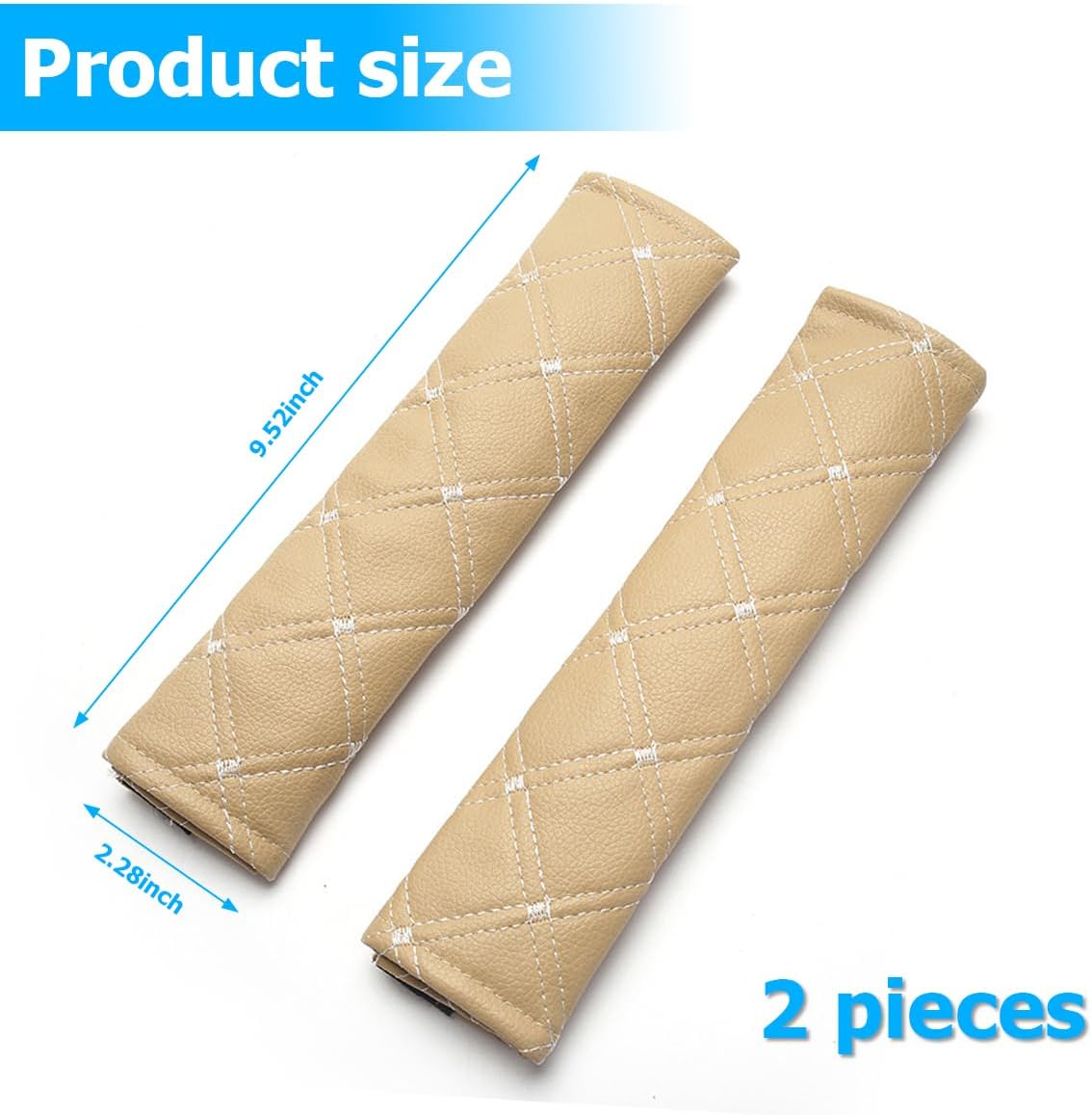 AICEL 2 fundas para cinturón de seguridad de automóvil, fundas de piel sintética para cinturón de seguridad, protector de hombro suave y