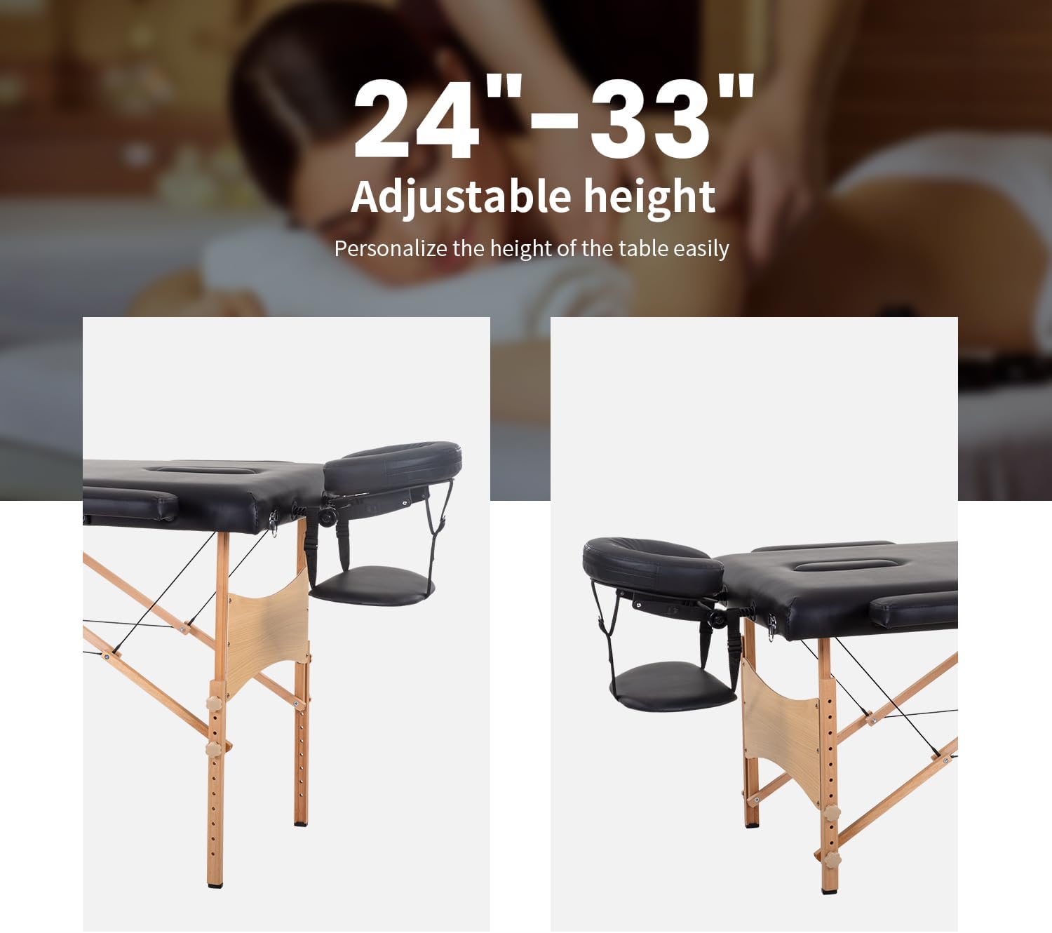 PayLessHere Mesa de masaje portátil de 2 pliegues, cama de spa, cama de masaje, cama de masaje, cama de pestañas facial, cama de cuna facial, altura